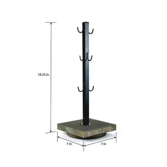 New Rae Dunn BUT FIRST COFFEE 6 hook mug holder - Picture 1 of 4